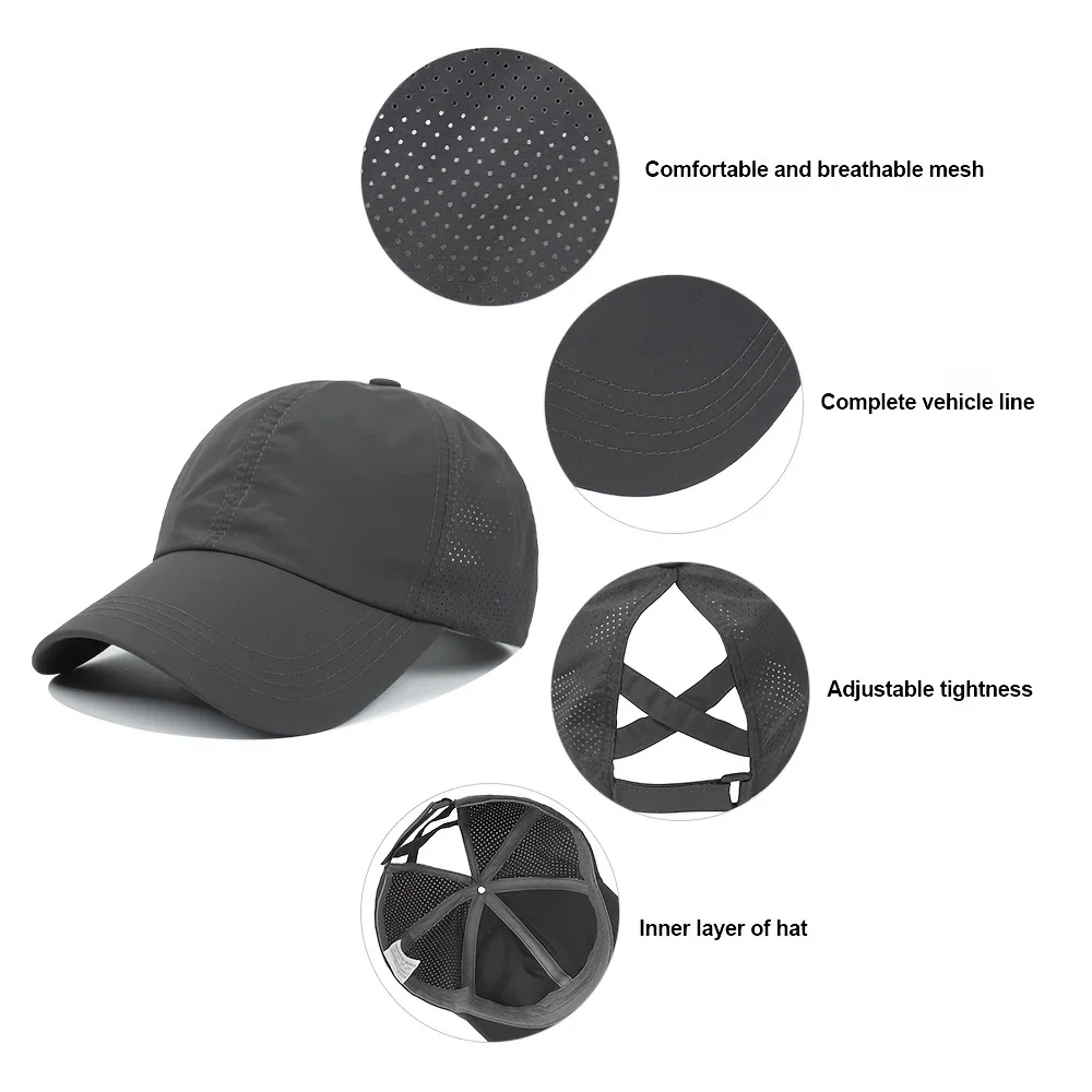Tongue Hat Women Mesh Breathable Sun Protection Hat In Summer Stay Cool & Stylish Adjustable Breathable Mesh Ponytail Hat