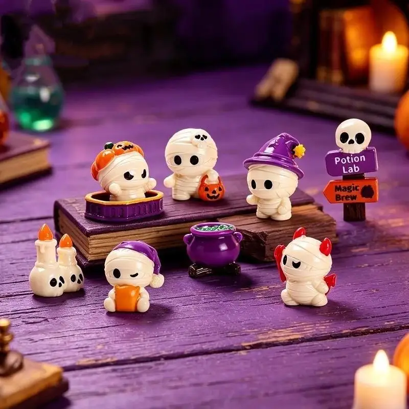 1Pc Resin Pumpkin Ghost Castle Desktop Ornaments Halloween Tabletop Decor Holiday Party Favor Gift Holiday Gift Ornaments