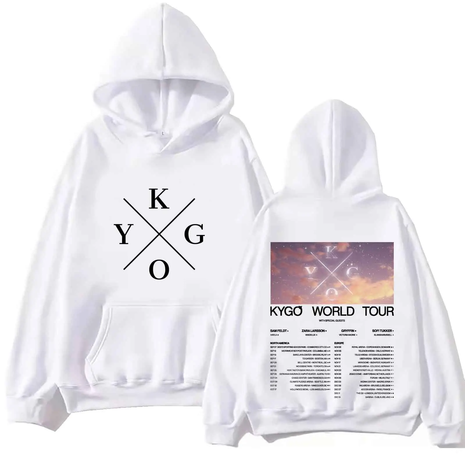 Kygo-Sudadera con capucha de la gira mundial para hombre y mujer, suéter de manga larga con estampado de música Regular, ideal para regalo, primavera y verano, 2024