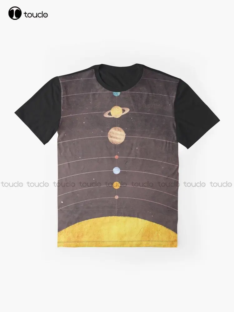 Solar System Planets Mercury Venus Earth Graphic T-Shirt Custom Aldult Teen Unisex Digital Printing Tee Shirts Custom Gift