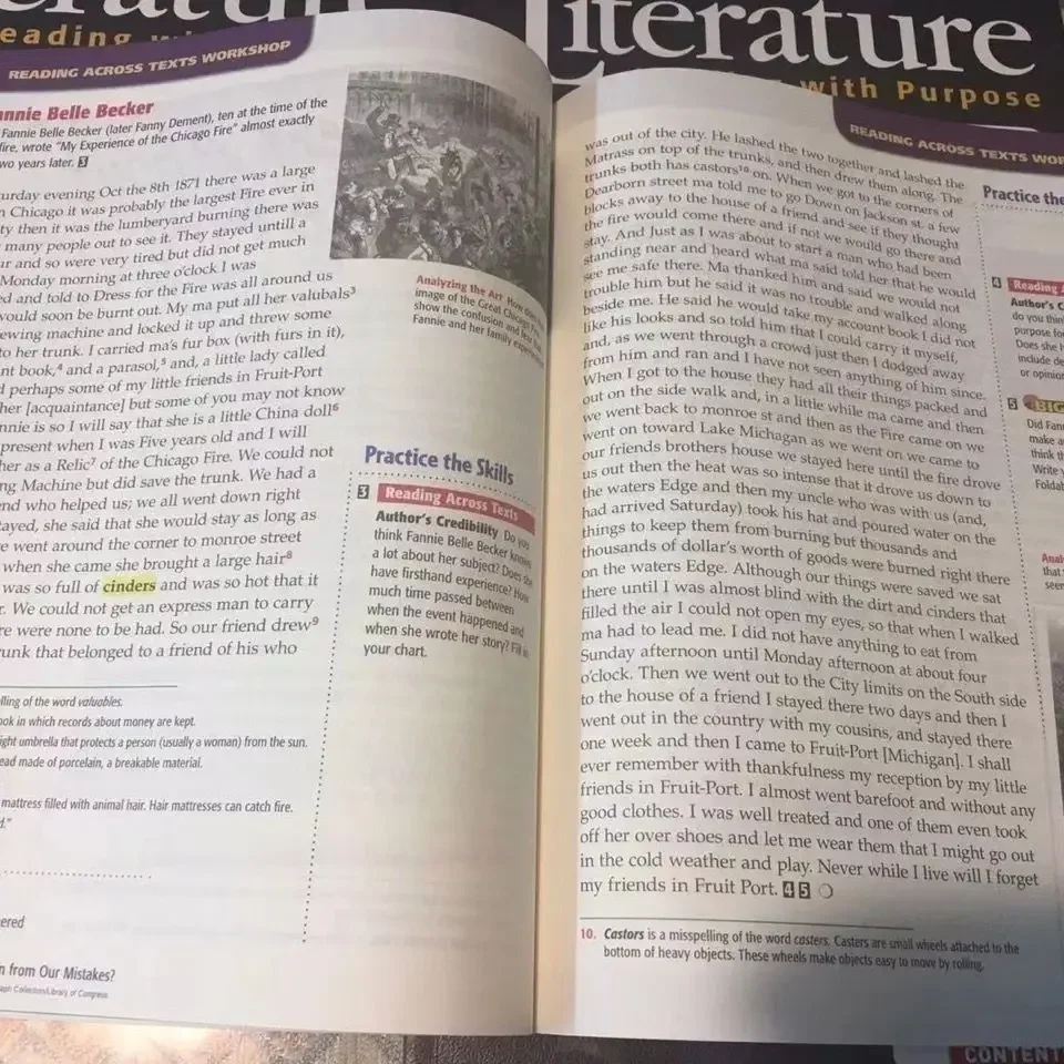 16 Books/Set California Literature Teaching Material Glencoe LiteratureReadingWithPurpose Cahier De Texte Scolaire