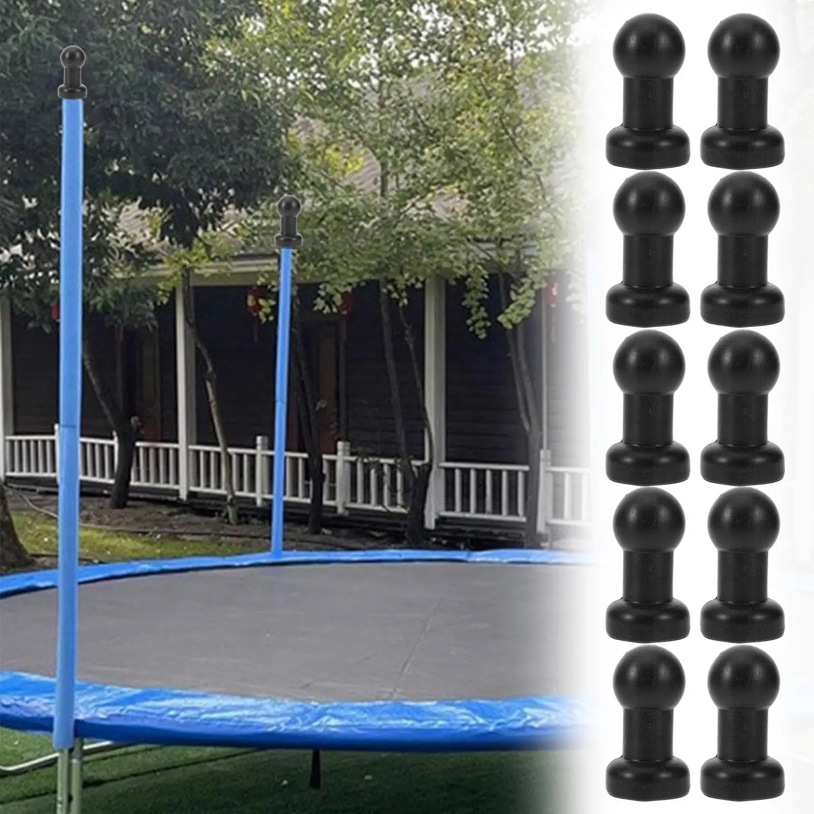 10PCS 2.5cm Trampoline Pole Hats Replacement Net Post Toppers Protective Caps For Safety Maintenance, Backyard Garden Park view 5