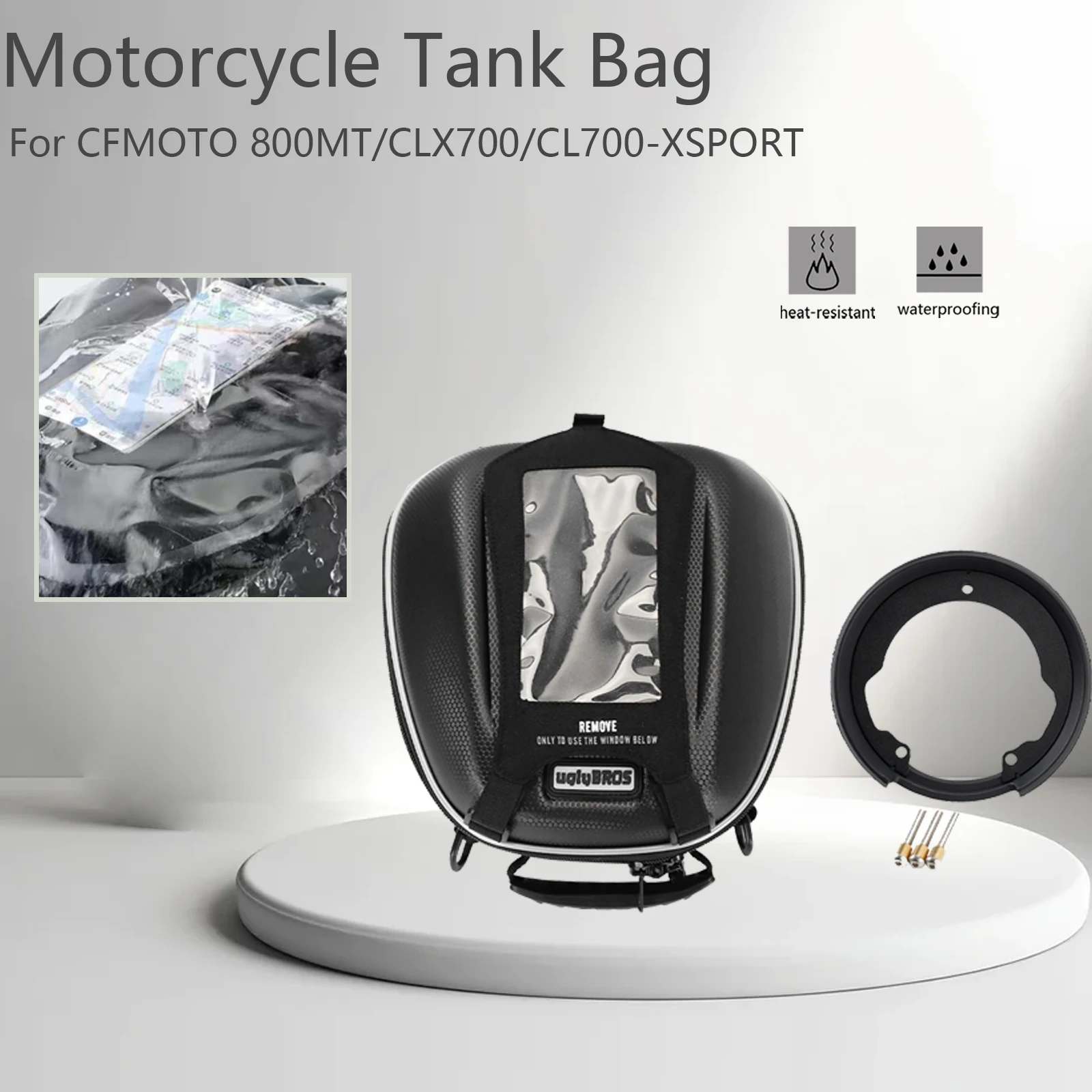 

For CFMOTO CLX700 CL700-X SPORT 800MT Motorcycle Waterproof Luggage Tanklock Racing Backpack Tank Bag Phone Navigation Mount