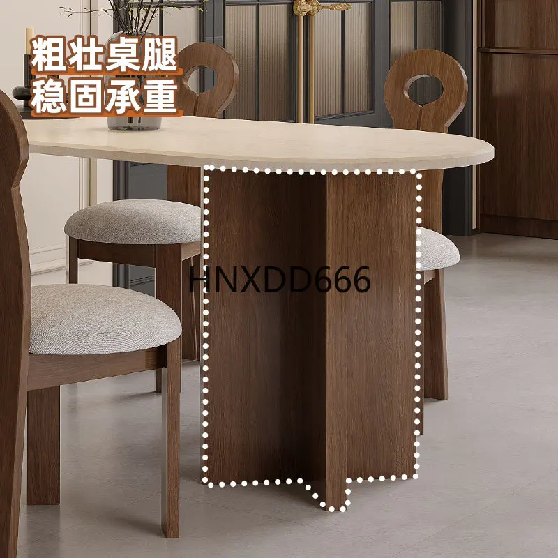 Medieval style household semi-circular island dining table integrated