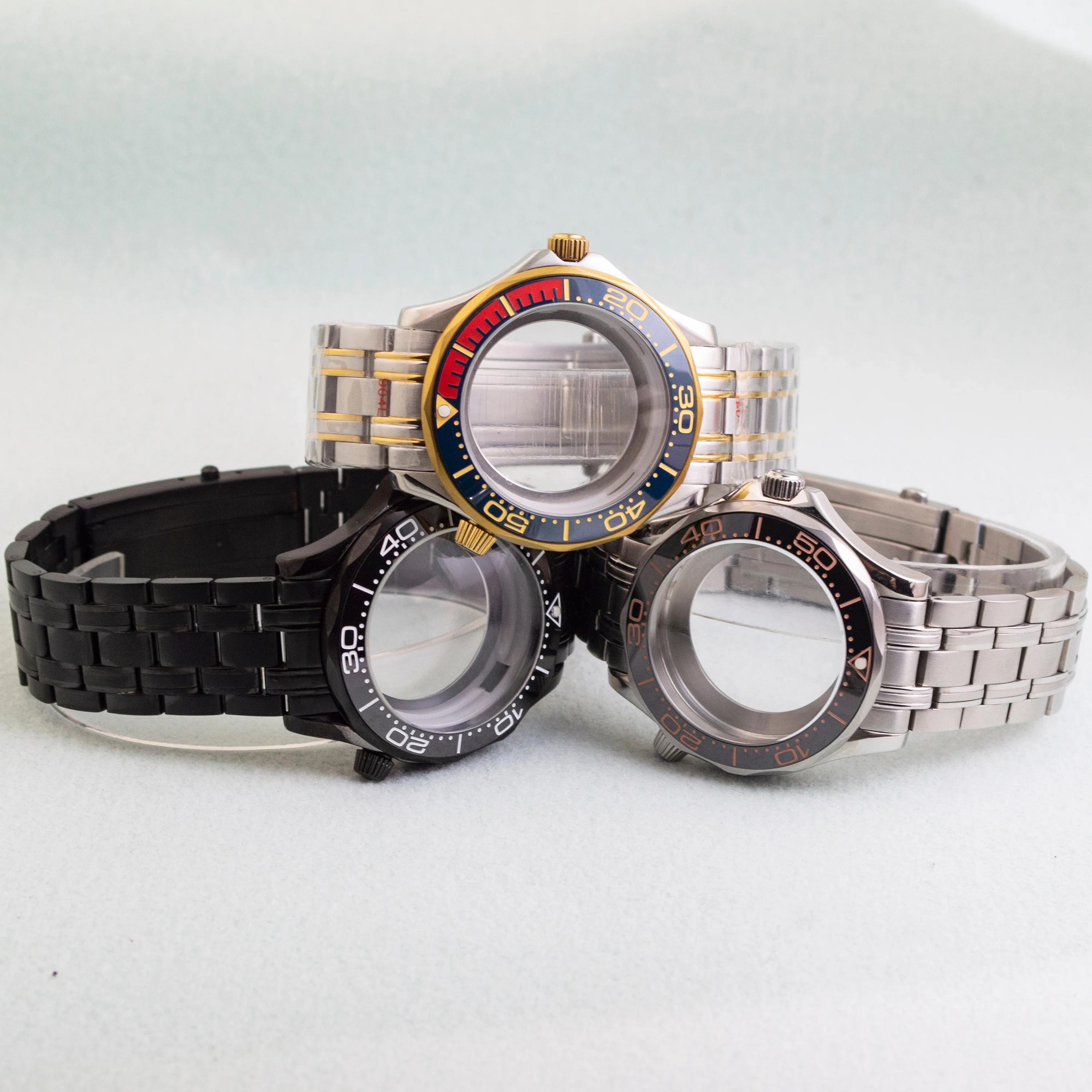 

41mm Case 316L Stainless Steel 20mm Watch Strap 10atm Waterproof For Seamaster 300 NH35 NH36 Movement 31mm Dial Accessories