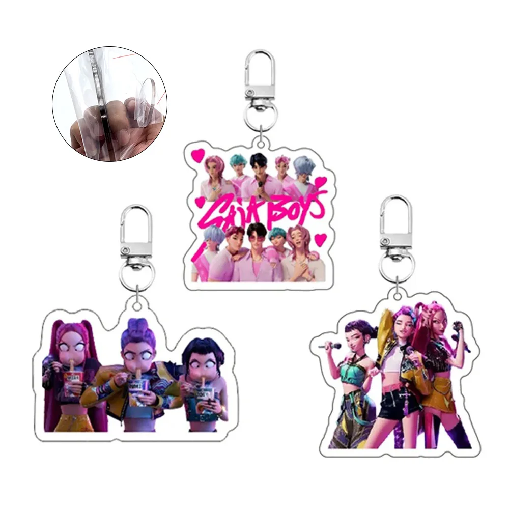 Kpop Demon Hunters Huntrix Saja Boys Keychains for Accessories Jewelry Rumi Zoey Jinu Mira Sold My Soul Keyrings Fans Gifts - Image 6