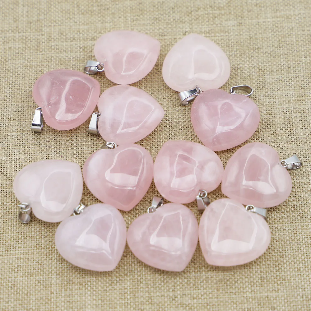 Free Shipping Natural Rose Stone Pendant Powder Crystal Necklace DIY Charm Fashion Jewelry Gift Accessories Wholesale 10Pcs/Lot