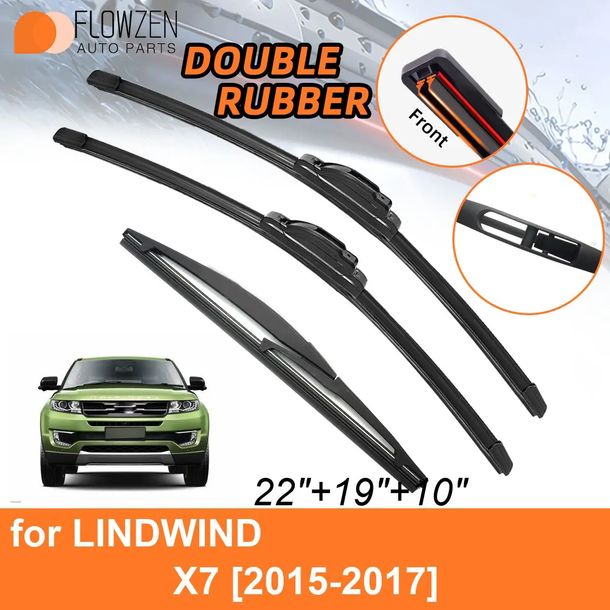 

Double Rubber Car Wiper Blades for Mazda CX-3 CX3 2015-2020 Front Rear Blades Accessories 2015 2016 2017 2018 2019 2020