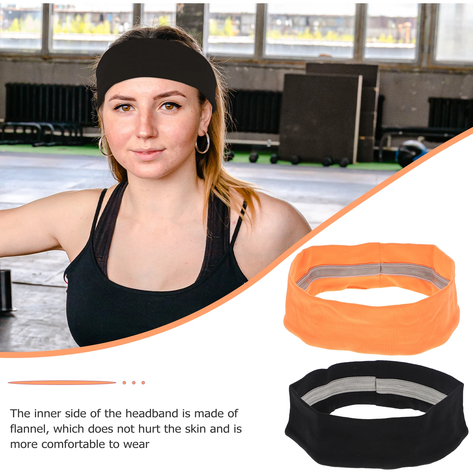 

2 Pcs Quick-drying Headband Creative Headbands Running for Men Fashion Sports Women Polyester Workout Breathable Lovely