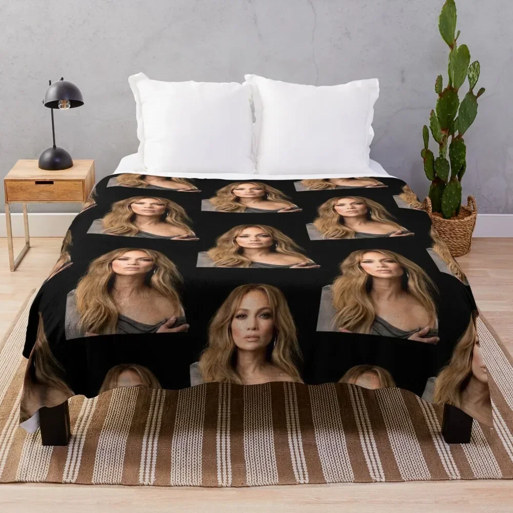 

Jennifer Lopez Graphic Throw Blanket Soft Plaid Decorative Beds Fashion Sofas Hair Blankets Decoratives Luxury Blankets