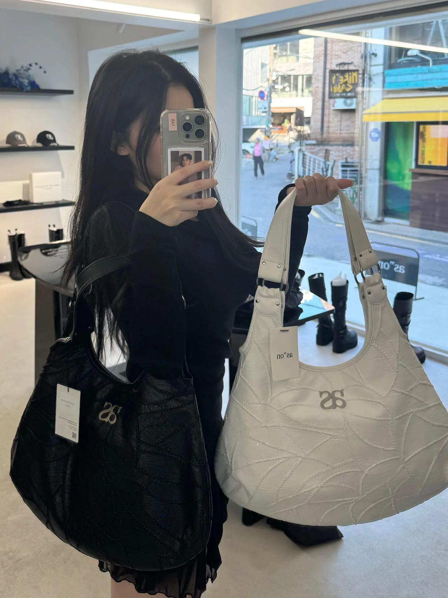 

Large Capaci Motorcycle Hobo Bag Moon Tooth aped Tote Bag oulder Handbag Commuter Magnetic Closure PU Leather Foldable
