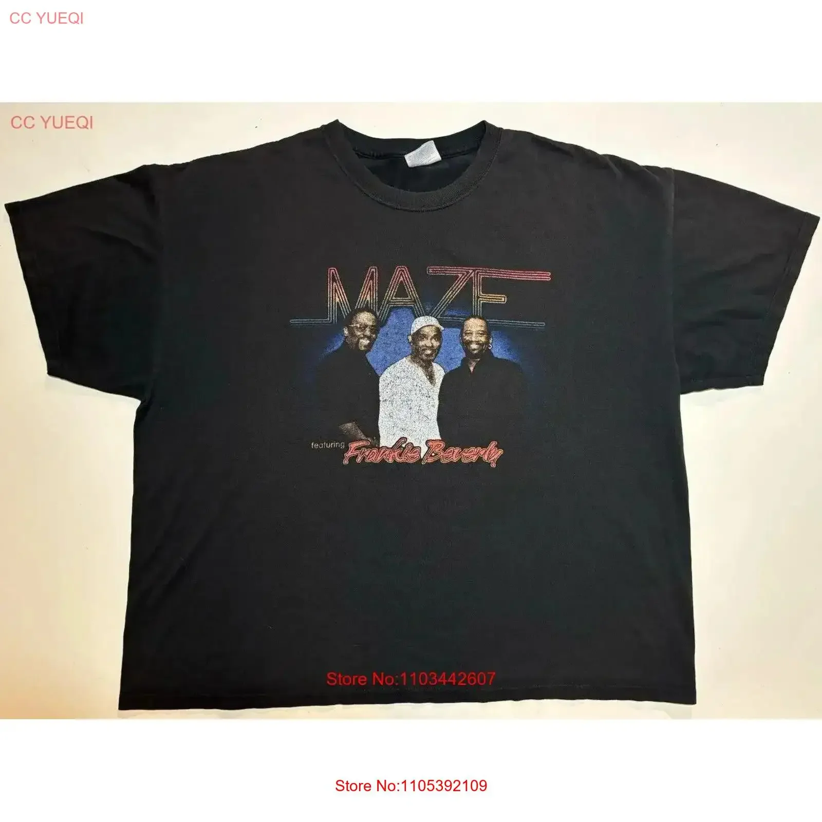 2XL Vintage MAZE Ft FRANKIE BEVERLY Soul Funk T Shirt We Are One Rap Band vintage Washed Unisex Top For Everyday Wear Slightly