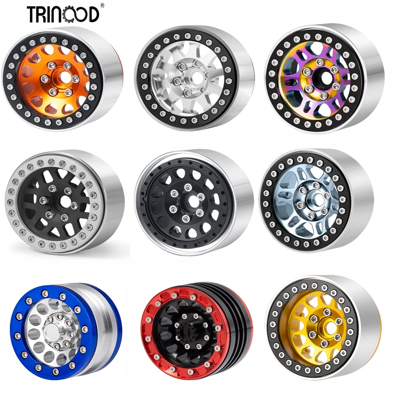 

TRINOOD 4pcs Metal 1.9 Beadlock Wheel Rim Hub for 1/10 RC Crawler Car AXIAL SCX10 D90 CC01 TRX4 Spare Part