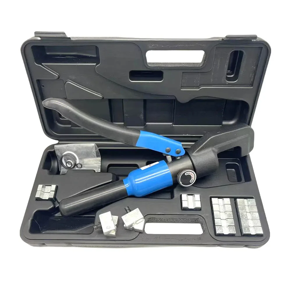 Hydraulic Crimping Tools Cable Lug Crimper 8 Tons 4mm² to 70mm² Electrical Terminal Cable Wire Tool Kit with 9 Die