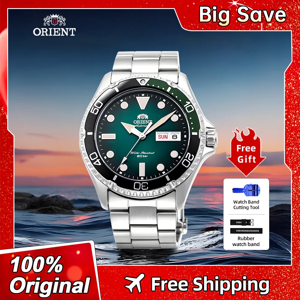 

Orient Watch Original Japanese Automatic Mechanical Watches Men's Watch 20Bar Luminous Waterproof week display sport watch