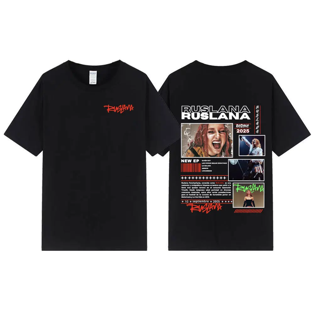 Singer Ruslana Album Tour 2026 Merch T Shirts Men Women's Clothing Fashion Aesthetic Gothic T-shirt Hip Hop Casual Cotton TShirt