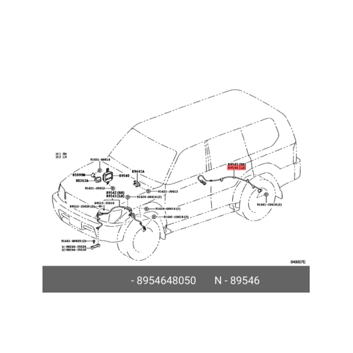 Rear Left ABS Wheel Speed Sensor Wire 89546-48050 8954648050 for Lexus RX350 RX270 RX450H 2010 2011-2015 V6 3.5L