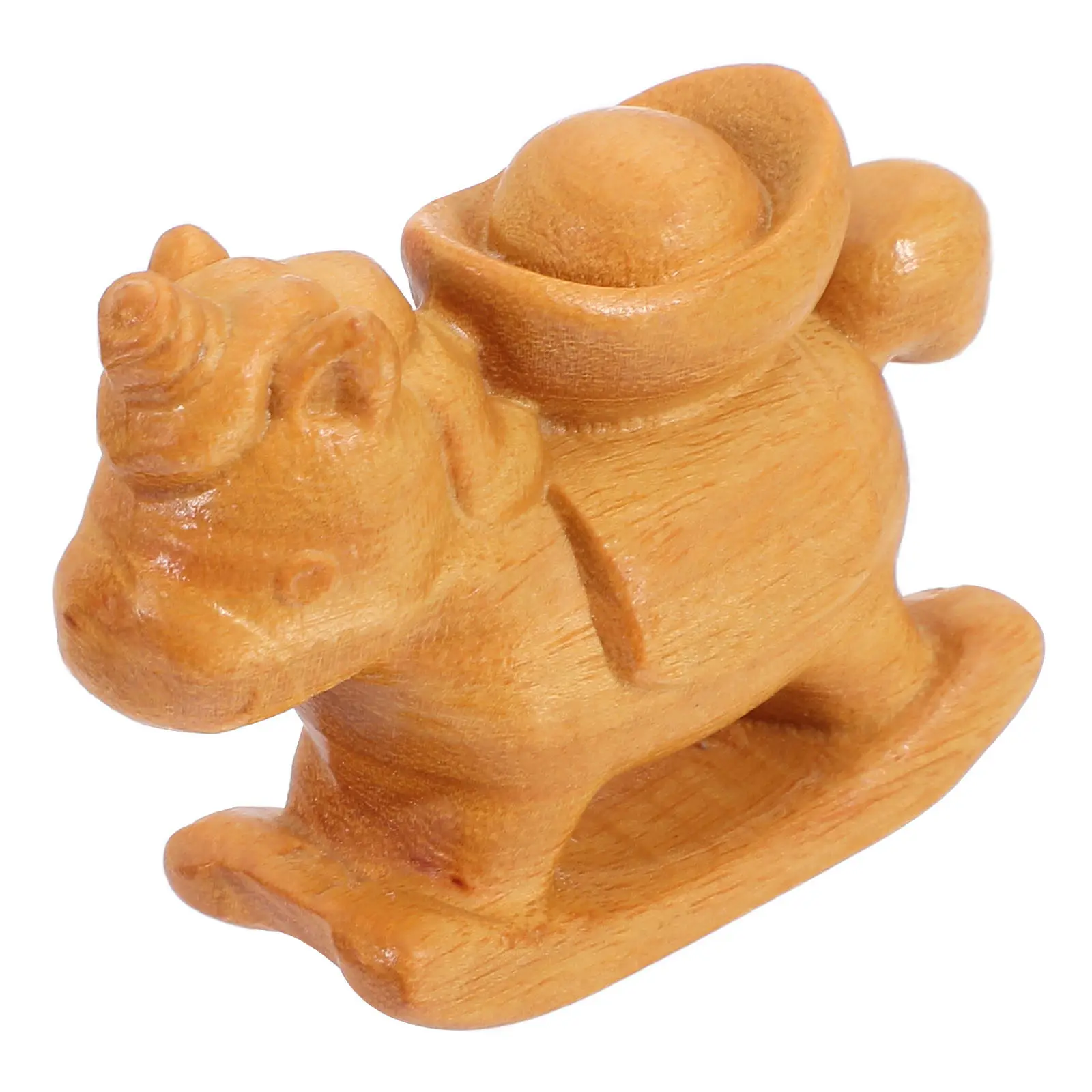 Chinese Zodiac Wood Carved Horse Statue Mini Hand Carved Horse Sculpture for Home Office Desk New Year Decoration Ma Nian Craft