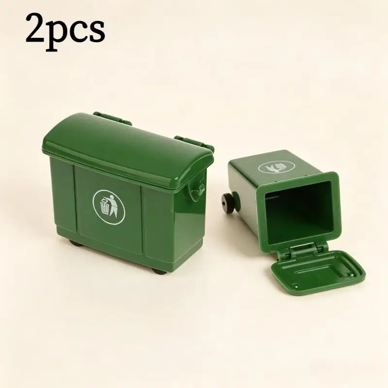 2/4 Stück Mini Desktop-Aufbewahrungsbehälter Tragbarer Müllbehälter Puppenhaus-Ornament Kosmetik-Schmuck-Aufbewahrungsbox Schreibwaren-Organizer – Detail 8