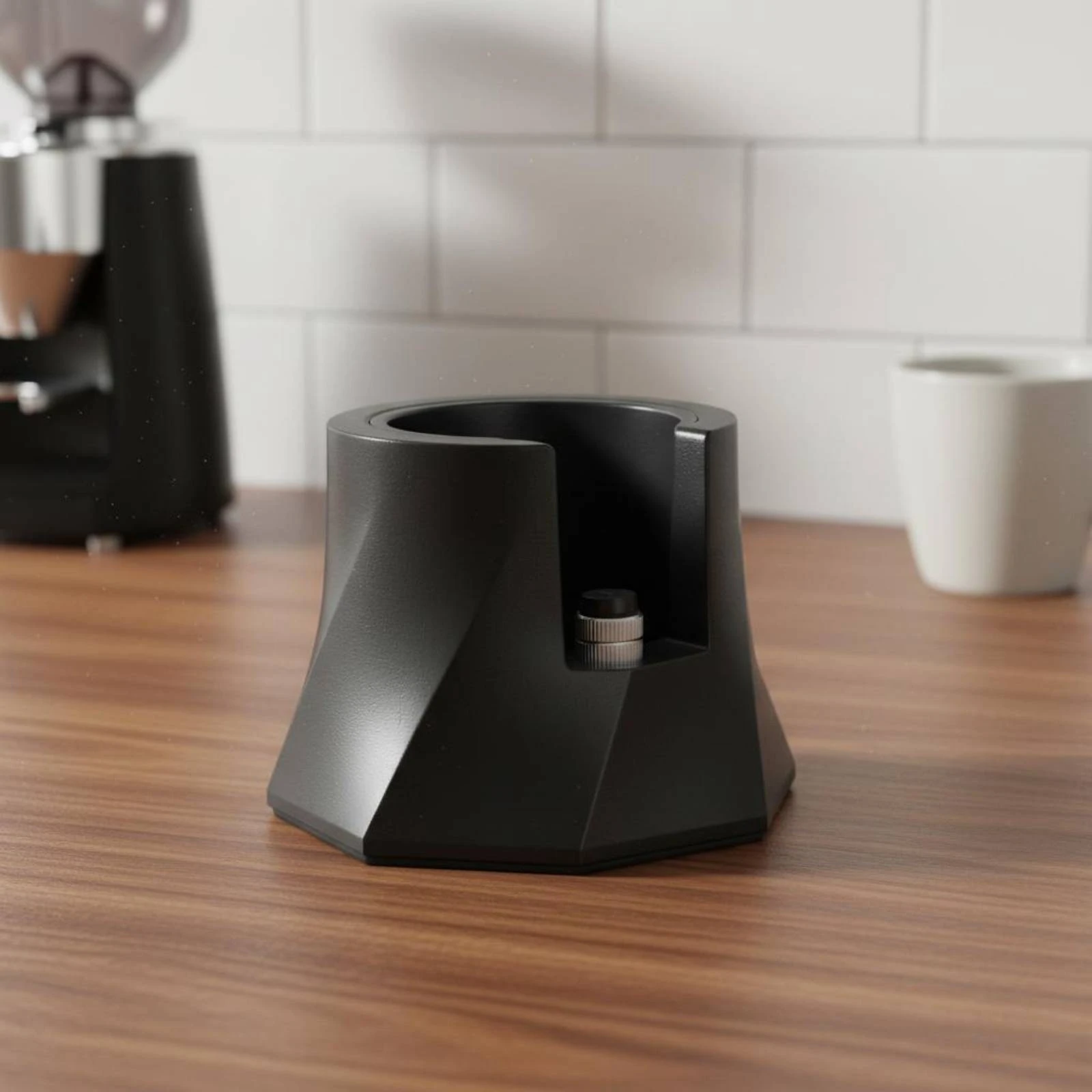 Helical Tamping Stand Stable and Long-Lasting Adjustable Portafilter Holder Espresso Tamping Base Portable Design for Baristas