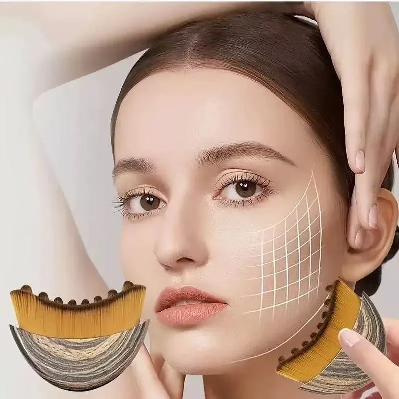 1PC Lymphatic Drainage Brush for Face & Body, Ergonomic Massager Tool, Fits Skin Contours, Detox & Relaxation