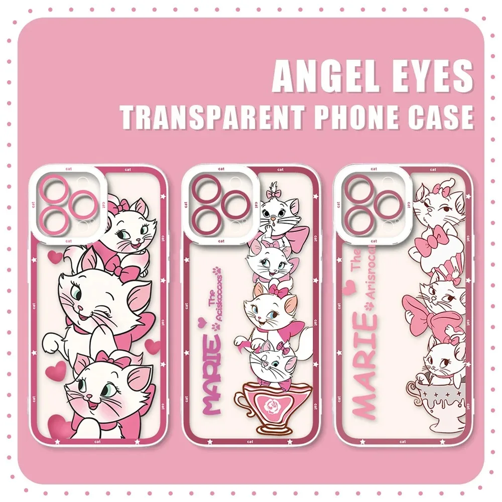 ديزني كارتون جميل ماري القط قضية الهاتف آيفون 17 الهواء 15 14 13 12 11 برو ماكس 16 15 14 زائد للصدمات لينة غطاء سيليكون