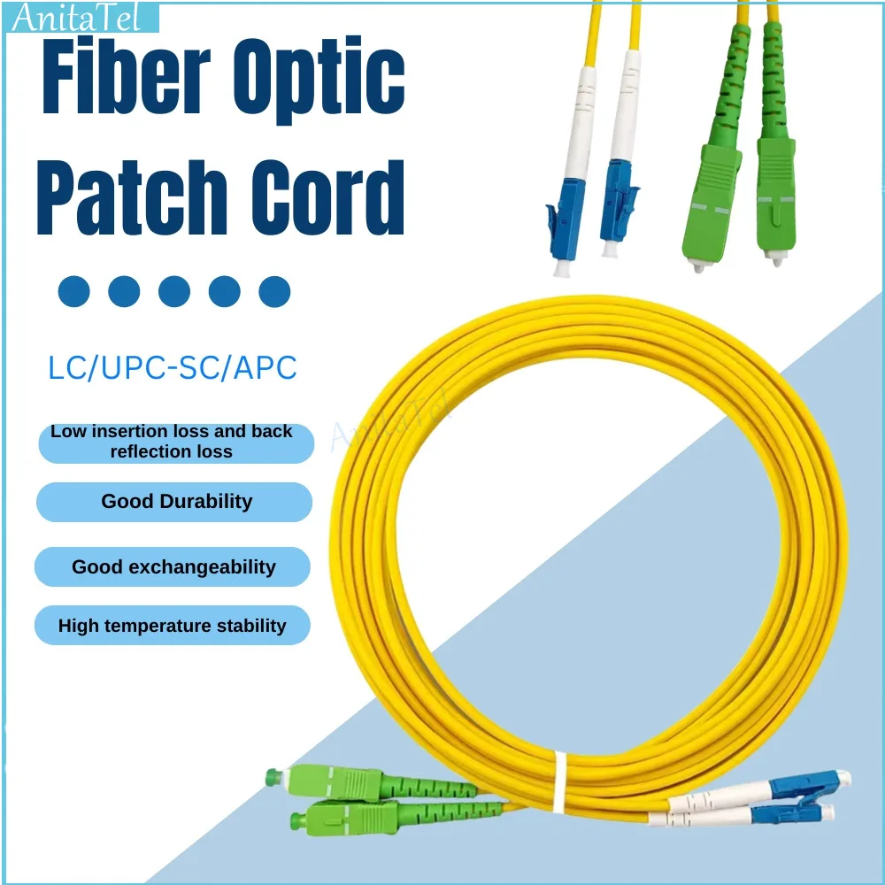 

10Pcs LC/UPC-SC/APC Fiber Optic Patch Cord 1M 2M 3M Duplex Singlemode Cable SC/APC-LC/UPC Optical Fibre Jumper SM