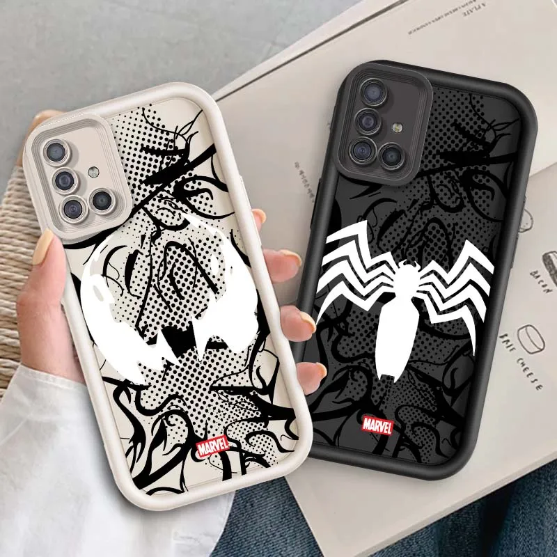 

Marvel Spider Man Hero Logo Phone Case For Samsung A73 A72 A56 A55 A54 A53 A35 A32 A25 A24 A23 A21s A14 A05 5G Eye Ladder