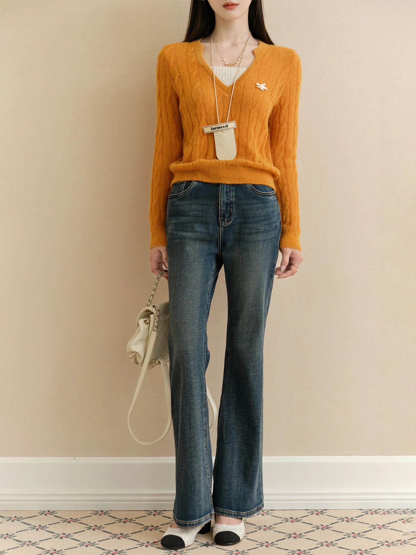 

Женские джинсы ChillCozy с высокой талией, облегающие, на флисовой подкладке, хлопковые, расклешенные, повседневные, для зимнего сезона