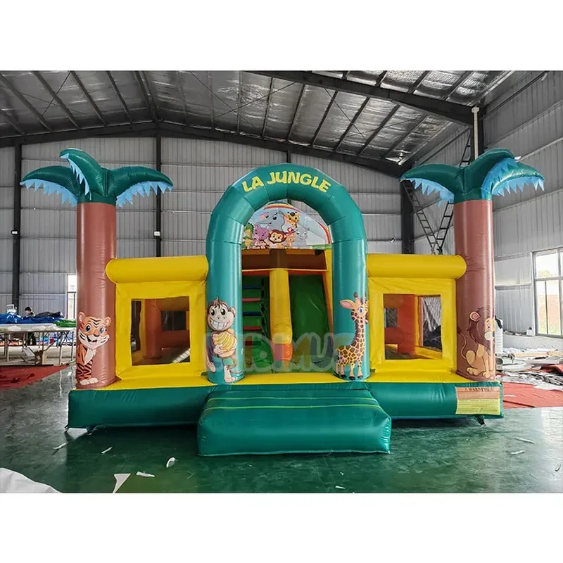 Hot Sale Kids Bouncy Castle Jungle Inflatable Jumping Castle Slide Combo Bounce House Inflatable Bouncer for Party Rental