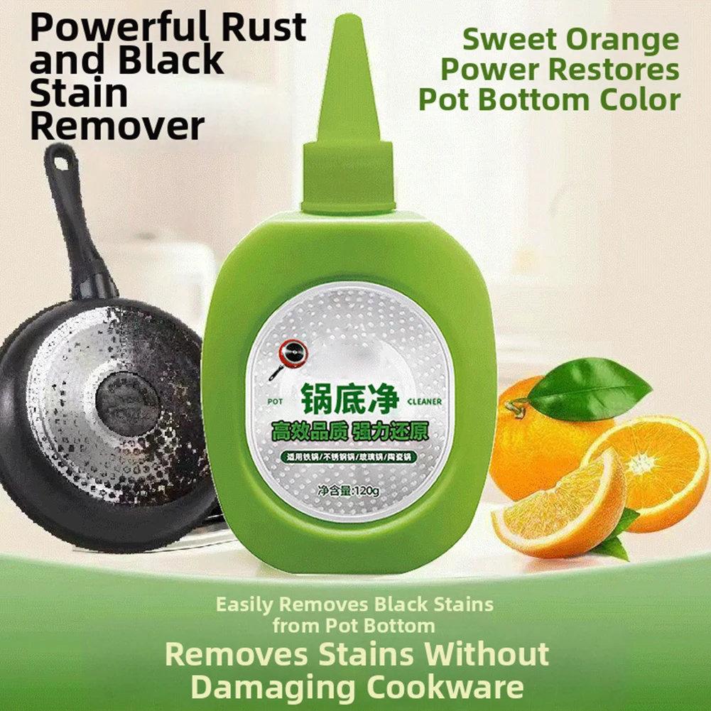 Burnt Pot Bottom Stain Remover Stainless Steel Cookware Carbonized Dirt Cleaning Paste Deep Penetration To Dissolve Heavy Grease