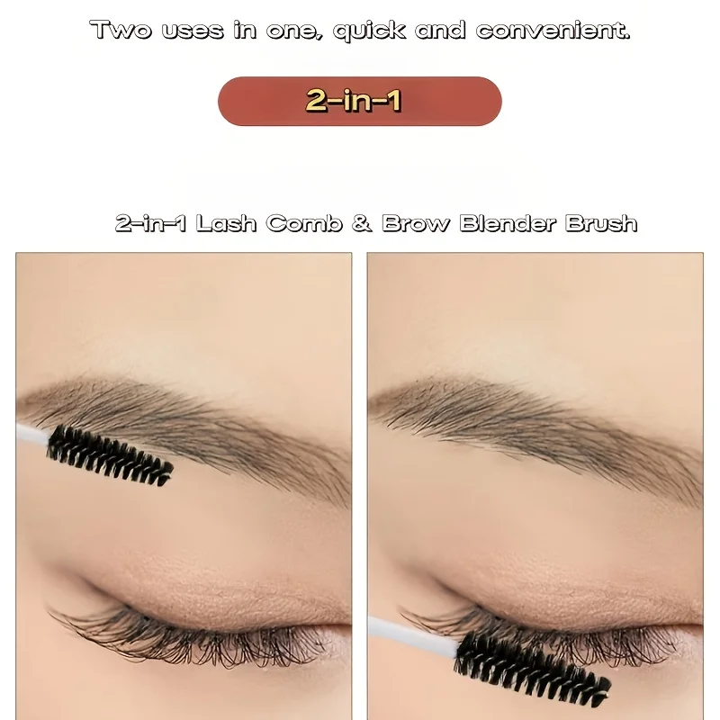 25 قطعة من فرش الرموش والحواجب النباتية - عصا سبولي خالية من اللاتكس لوصلات الماسكارا والصالون ومجموعة السفر #5