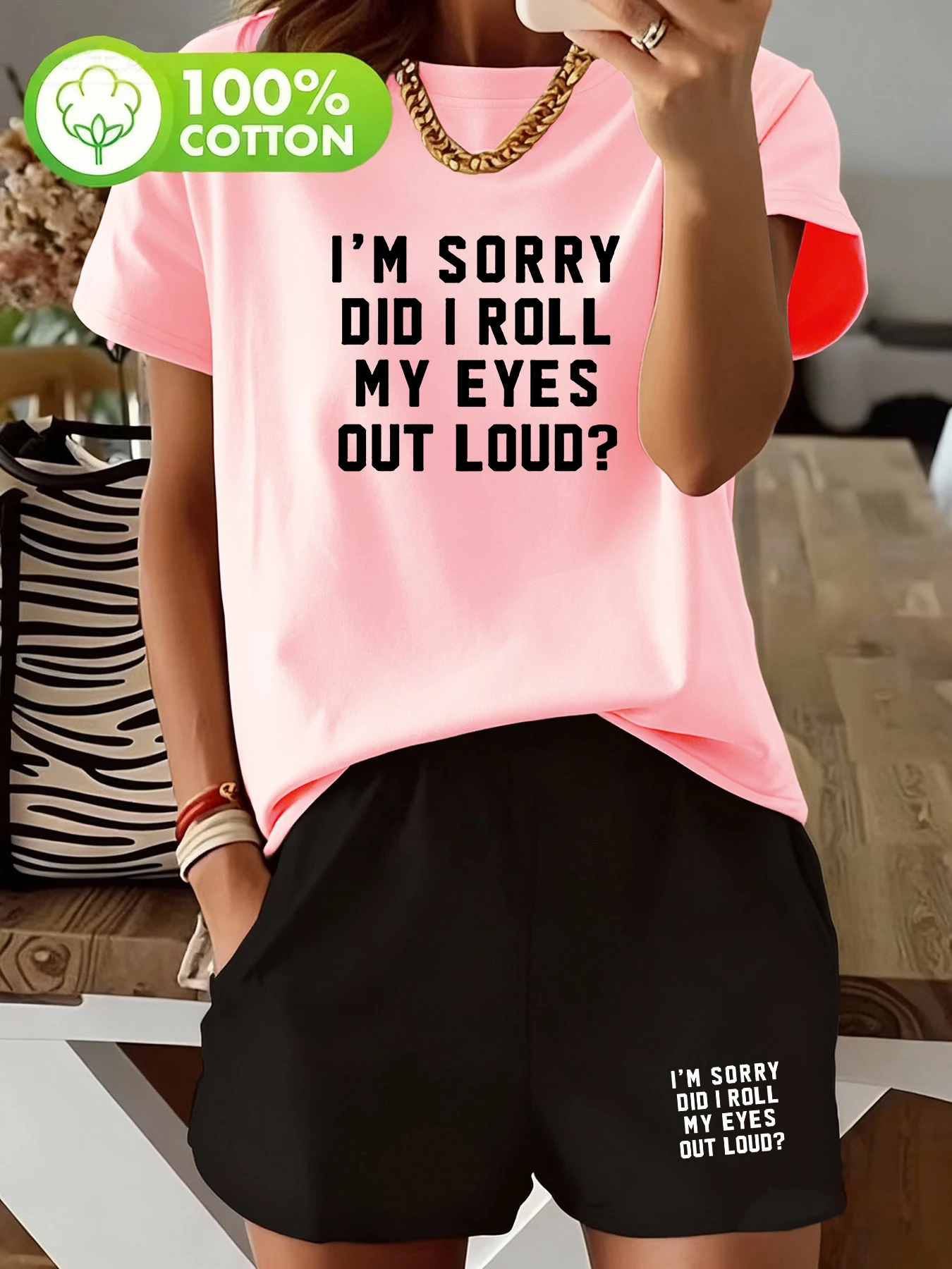 Ensemble short et haut personnalisé style streetwear 100% coton pur, manches courtes, taille élastique, respirant, absorbant la transpiration, confortable, doux pour la peau, adapté pour la maison, les loisirs et le st