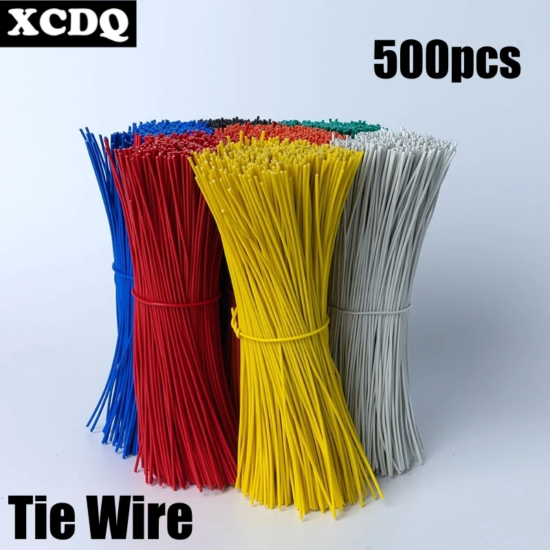 500pcs Twist Tie Steel Wire 0.55mm Galvanized Iron Zip Ties PVC Plastic Cover Plants Fixing Cable Binding Harness Fastener