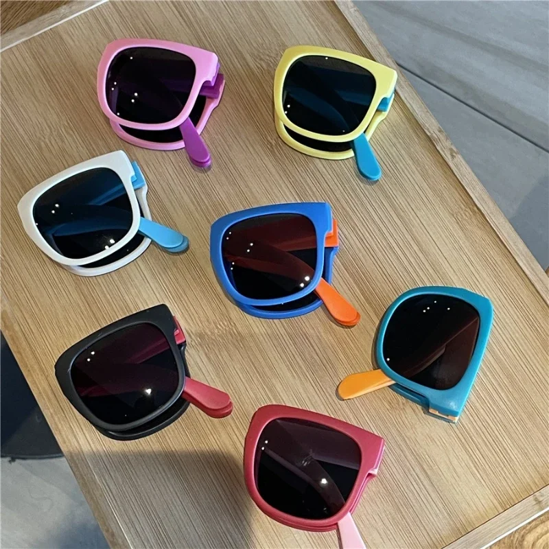 Kids Ultralight Folding Sunglasses Cute Boys Girls Ultraviolet Shades Sun Glasses Children Baby High Quality Portable Eyewear