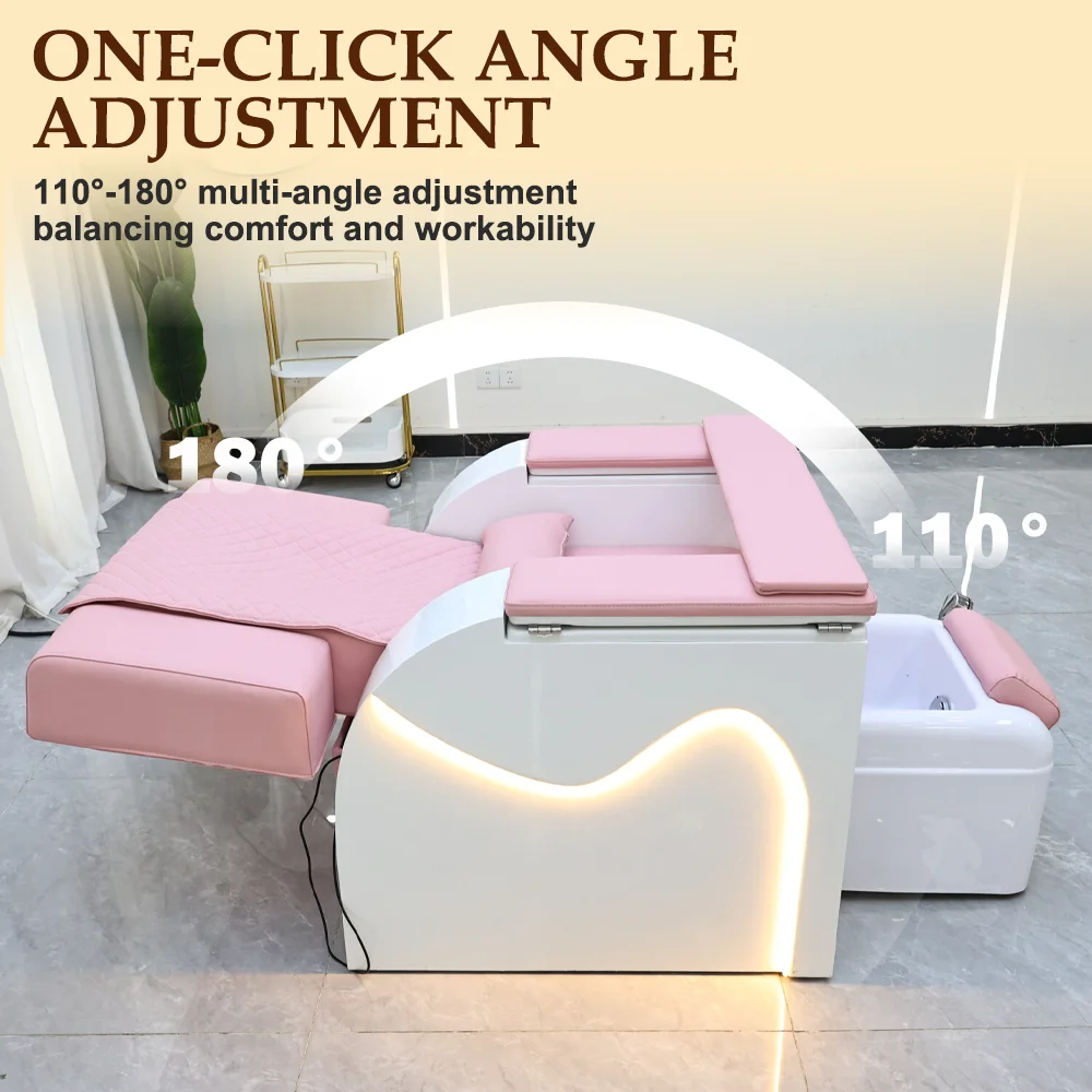 Salonmöbel rosa Pediküre-Stühle, luxuriöser elektrischer Maniküre-Pediküre-Stuhl mit Massage