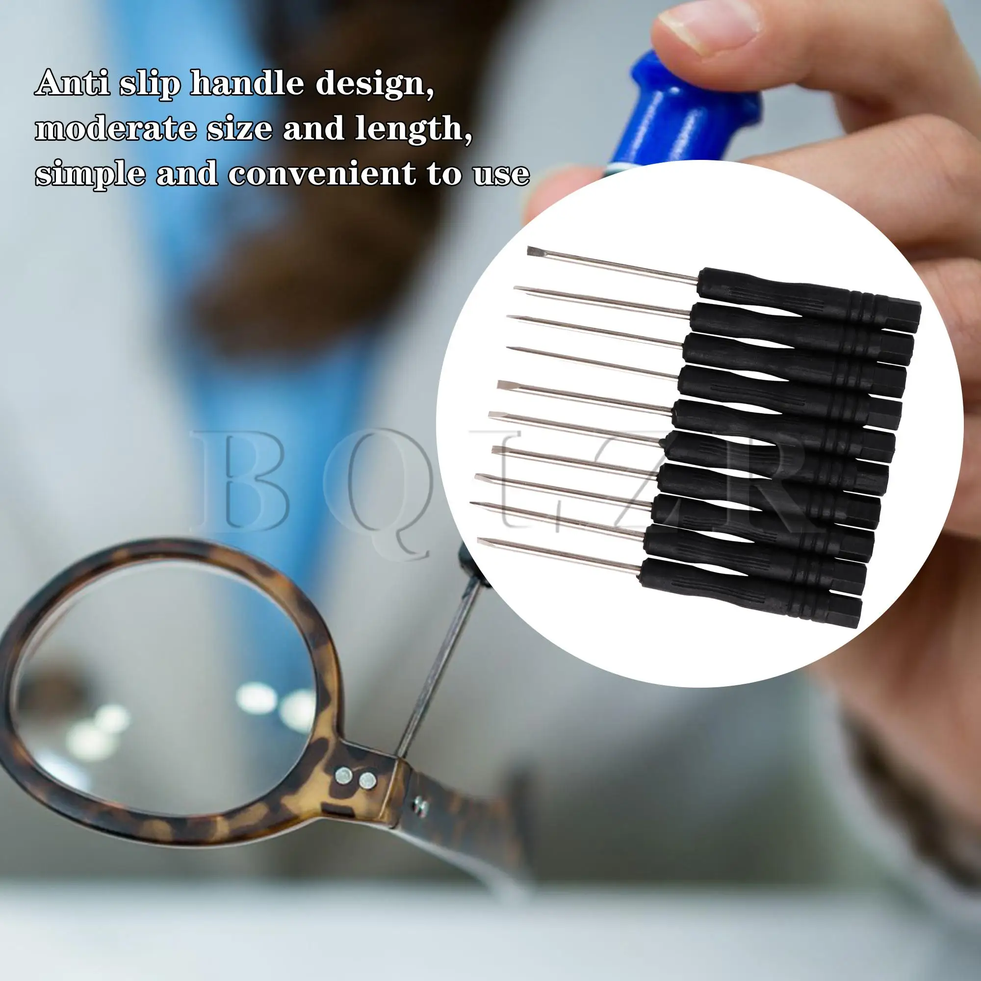 BQLZR 10Pcs Mini Screwdrivers Flat Head 2mm Diameter for Electronics Repair