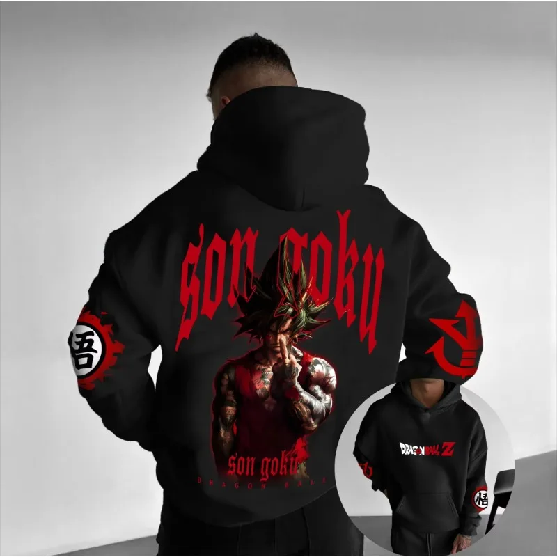 

Dragon Ball GOKU Majin Buu, мужские и женские периферийные толстовки с принтом аниме, 2025 г., японские свободные осенние и зимние хлопковые толстовки