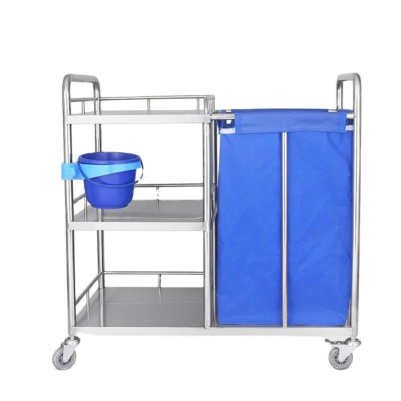 High Quality Hospital Clinic Surgical Cart Stainless Steel Medical Cart Instrument Dressing Laundry Nursing Trolley