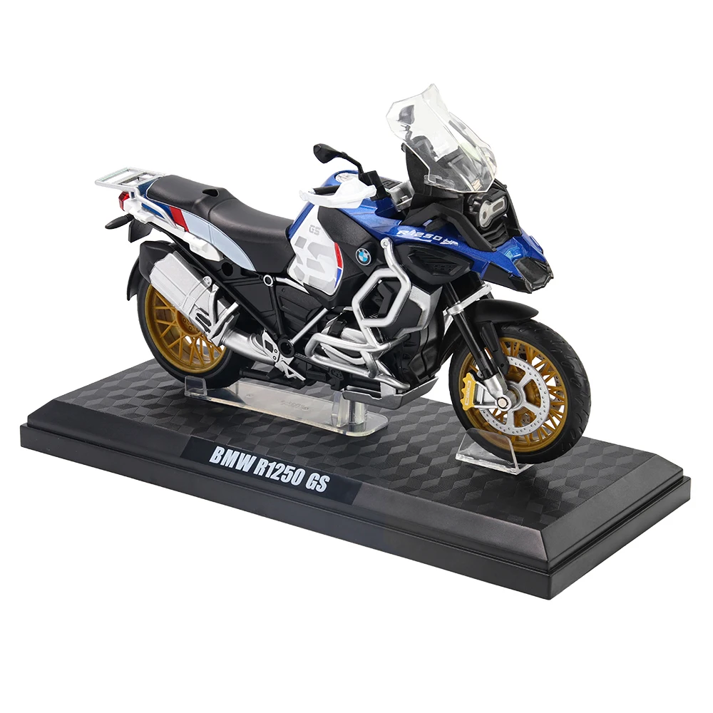 MSZ CCA 1:12 BMW R1250GS S1000R with base alloy die-cast car motorcycle model, toy gift giving, die-cast static motorcycle model