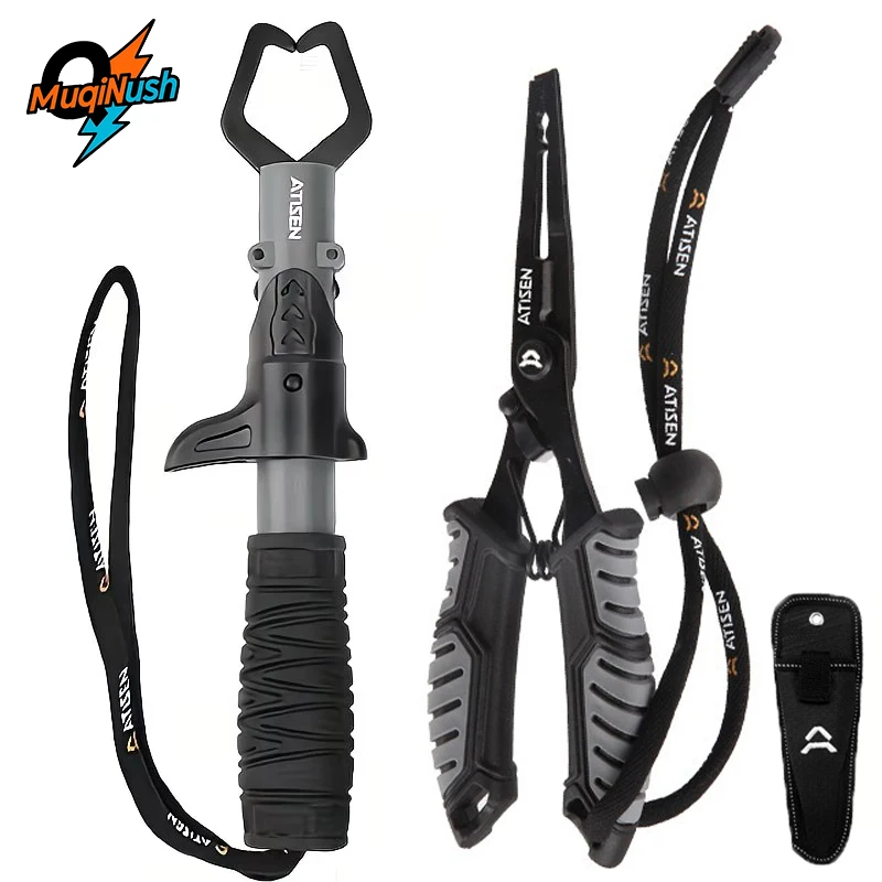 

MuqiNush Stainless Steel Fishing Gripper with Fishing Pliers,Fish Lip Grabber Clip ABS Multifunctional Tool for Outdoor Fishing