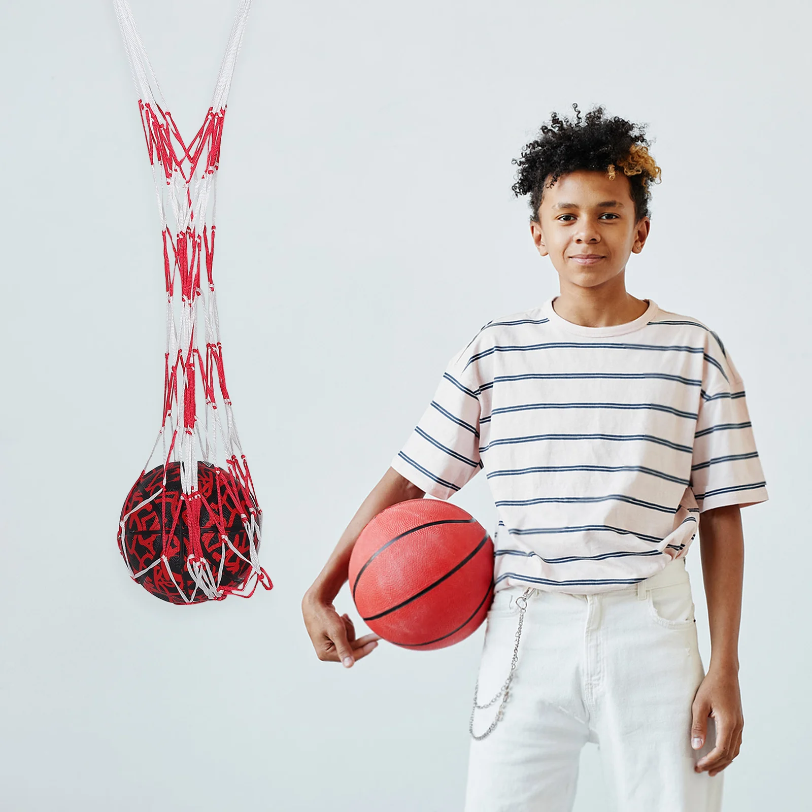 スポーツメッシュボールバッグ ポータブルバスケットボール/フットボール収納オーガナイザー キャリーストラップ付き アウトドアキャリア フットボールコンテナバッグ