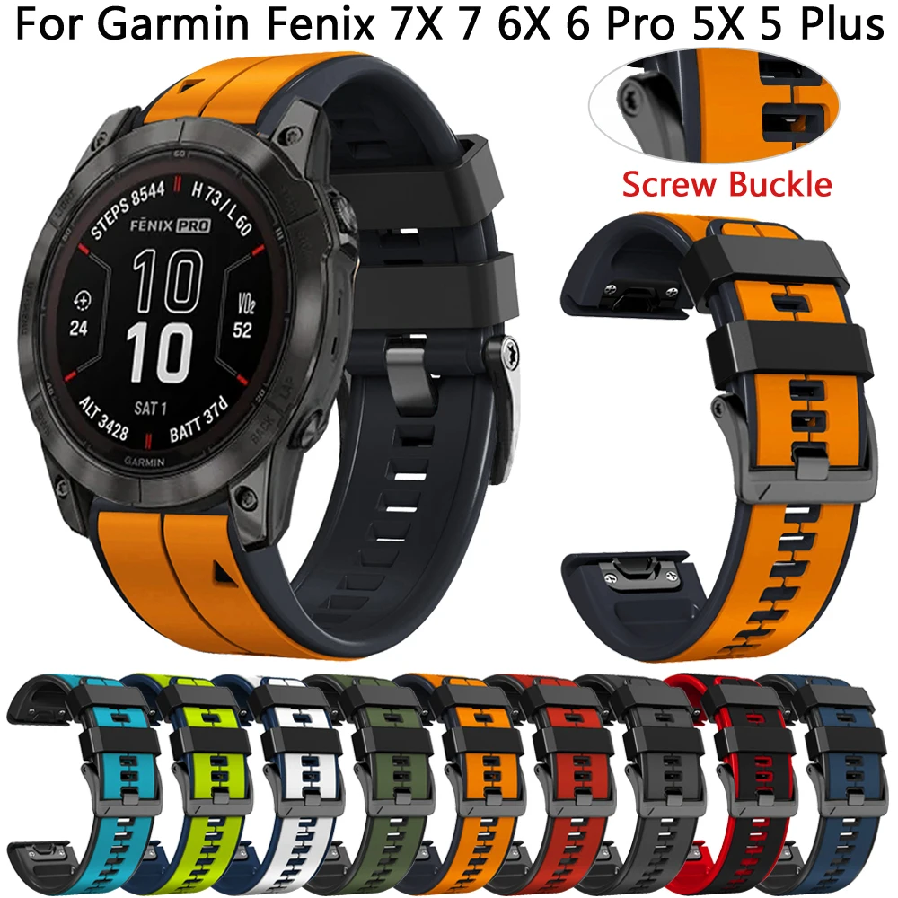 

For Garmin Fenix 7X 7 6X 6 Pro 5X 5 Plus Watch Strap 22mm 26mm Bracelet 955 Tactix Bravo MK2i Enduro Silicone Quickfit Watchband