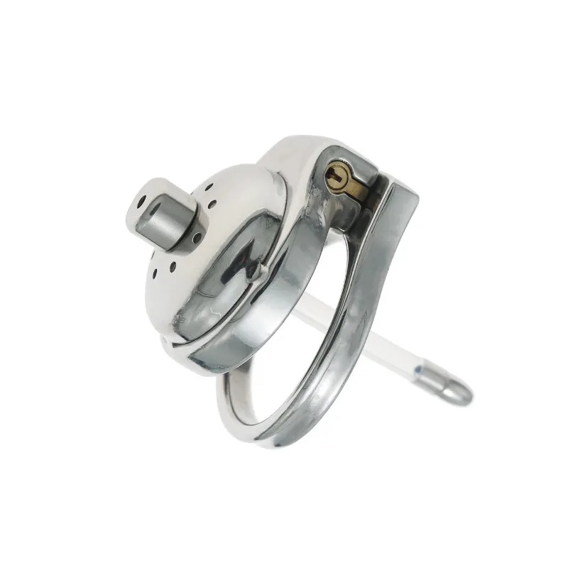 Metal Chastity Lock Penis Rings Abstainer Urethral Catheter BDSM Fetish Scrotum Bondage Adult Chastity Device Cock Restriction