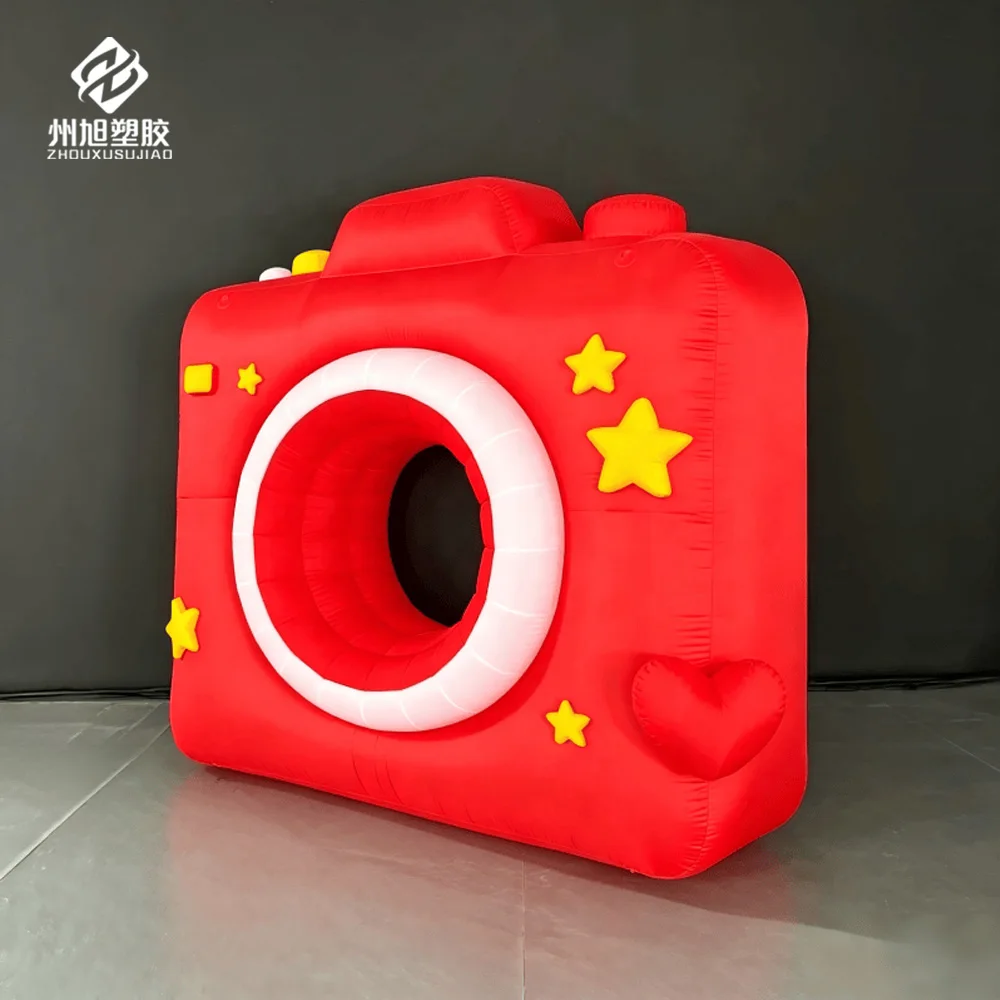 Inflatable camera, 2.5-meter red inflatable camera model, used as a custom photo booth frame for event decoration