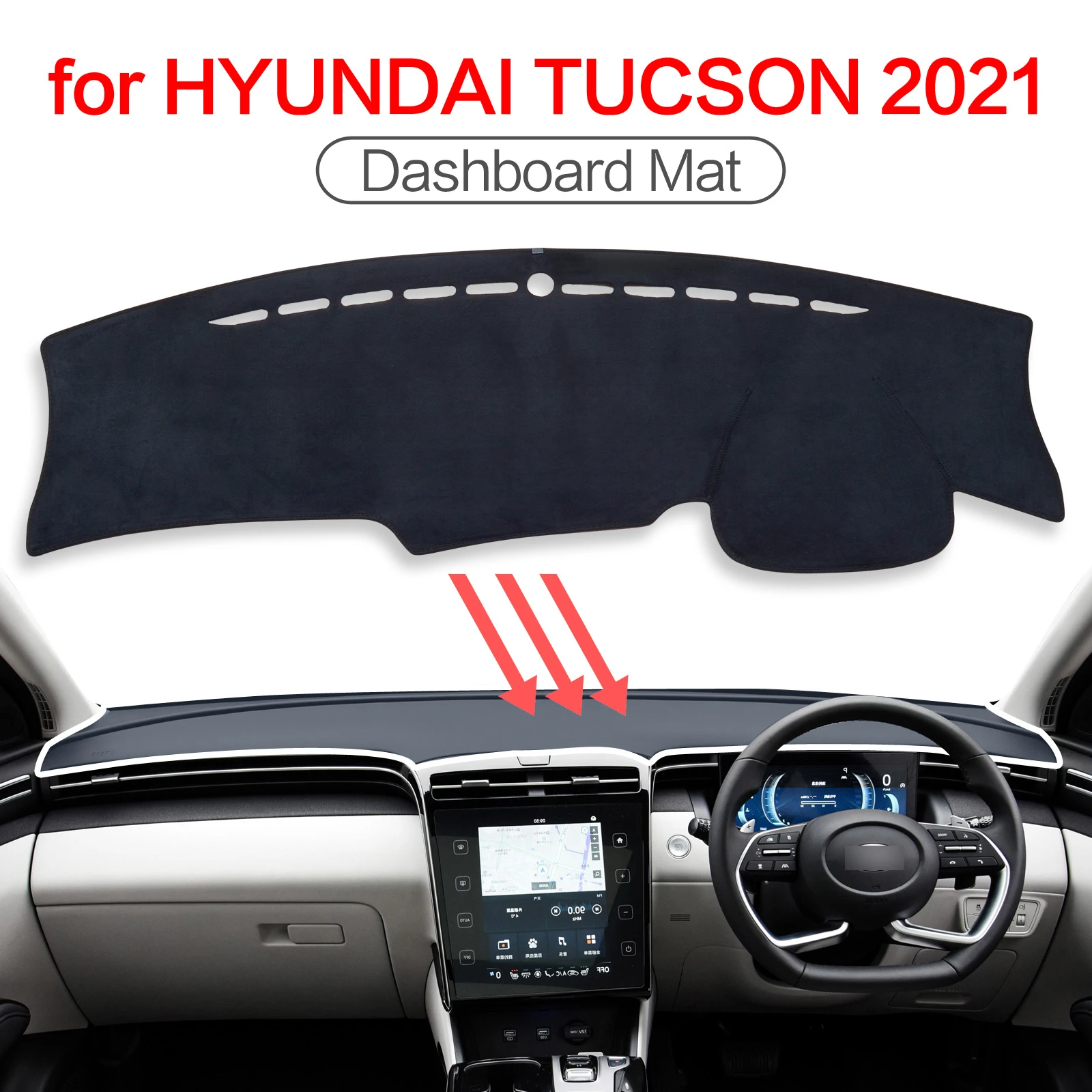 

Car Dashboard Mat for Hyundai Tucson NX4 N Line 2021 2022 2023 Hybrid Sunshade Protective Carpet Dash Mat Dashmat