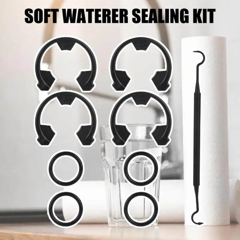 9 Piece Water Softener Seal Repair Set with Clip O Rings & Hook Pin 7337571 7170288 for Easy Installation 