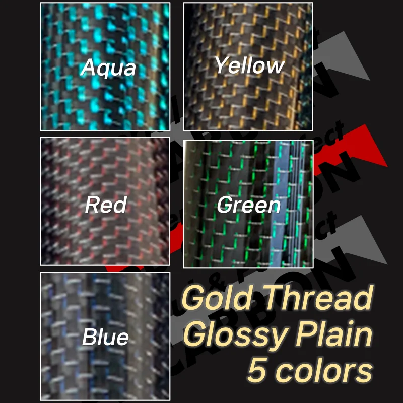 Colored Carbon Fiber Tube for RC Drone Accessories AQUA OD 6-30mm 500MM 2Pcs 3K Gold Tweed Thread Unique Glossy Plain pipe