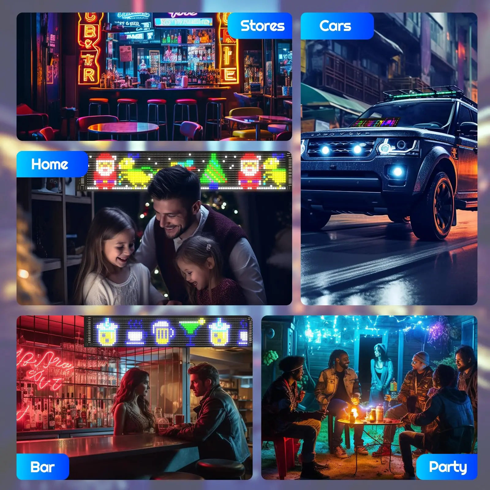 Auto LKW Dynamic Devil'S Eye Scrollen Werbebildschirm Automotive LED Matrix Pixel Board APP Remote DIY RGB Lichteffekte