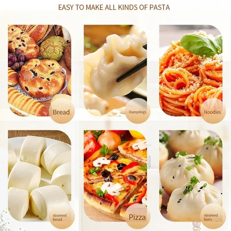 เครื่องผสมแป้ง 25 กก.15 กก.เครื่องนวดอัตโนมัติสแตนเลสขนาดใหญ่ก๋วยเตี๋ยวสด 50 กก.เครื่องนวด